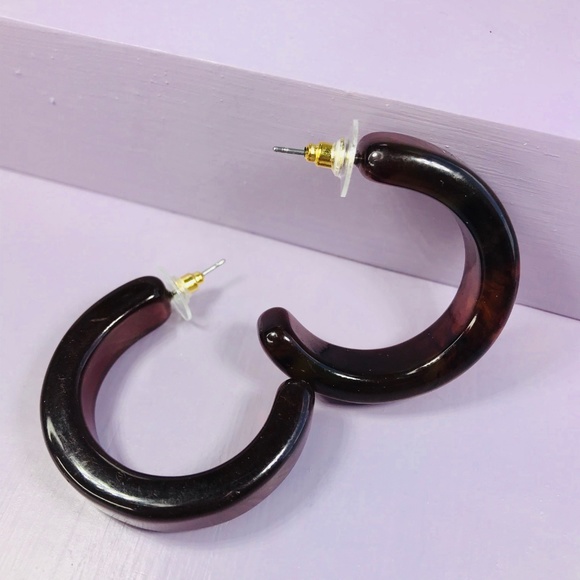 🆑 Brown Thick Hoops - Picture 2 of 6